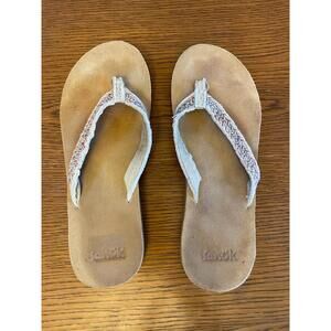 Sanuk Women's Suede Flip Flop Sandals Size 8